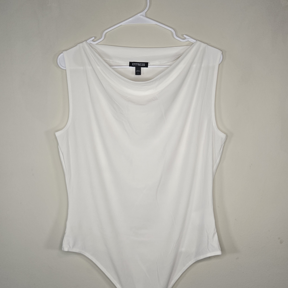 Express Off-White Sleeveless Bodysuit